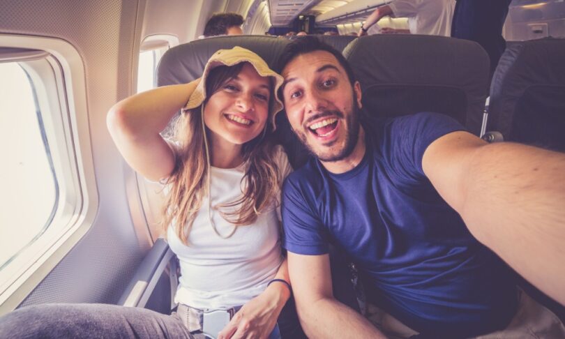 Couple on a plane